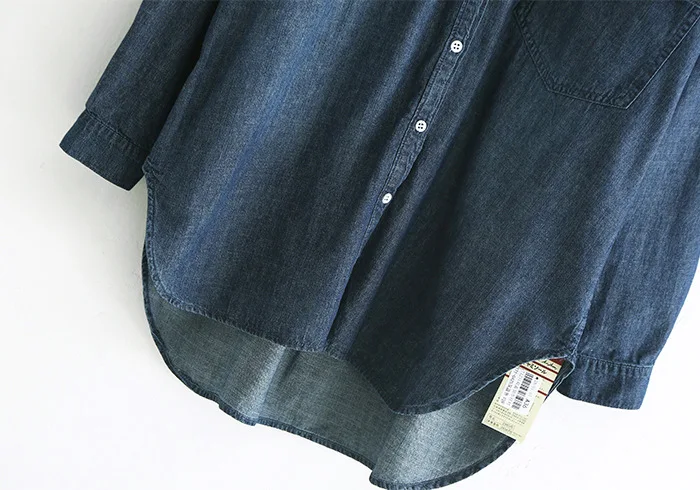 2022 New Arrivals Ladies Spring Ladies Jeans Top Shirt Dark Blue Sexy Denim Jeans Shirts