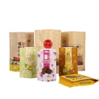 Kraft Tea Leaves Plucking Empty Tea Packaging Zip Lock Kraft Paper Bag