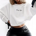 MANULENA Custom Fashion Women Bowknot Long Sleeves Hoodies Round Neck Crop Tops Pullover Hoodie
