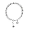 bead jewelry S925 silver frosted and smooth charm flower bead bracelet for kids