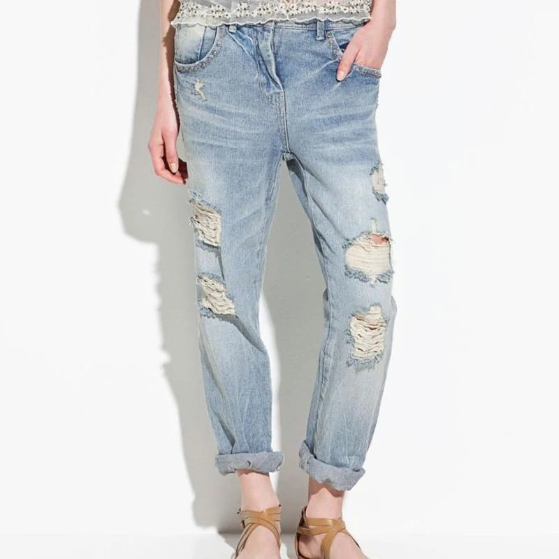 bleached ripped jeans womens