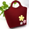 wholesale fashional felt flower ladys felt decoration bag tote handbag
