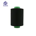 China manufacturer 2075 Dope Dyed Black polyester spandex air covered yarn