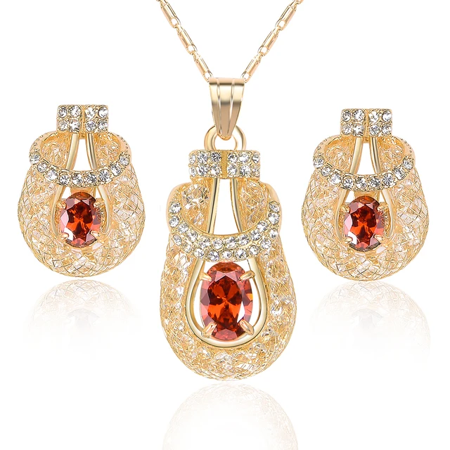 jc1101 handmade 18k gold jewelry set manufacturer china