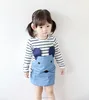 YSMARKET Girls Autumn Summer Clothes Children Cartoon Mouse Dress Stripes Stitching Korean Girl Dress E5796