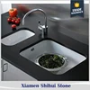 Shihui cheap glossy solid surface black galaxy quartz countertops for kitchen