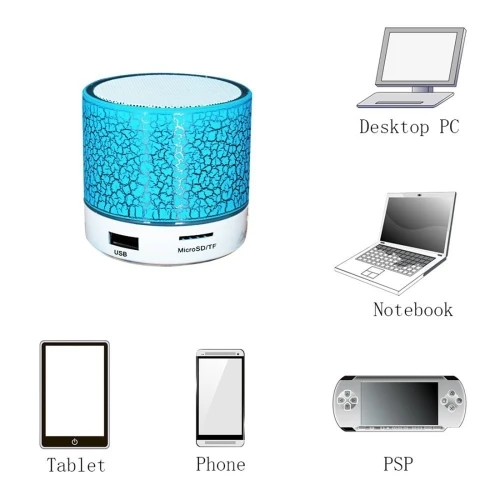 best selling mini crack speaker colorful LED Blue tooth wireless portable Speaker A9 - ANKUX.COM