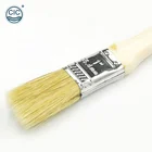 Small Long Clean Lacquered Wooden Handle Natural Bristle Artist Paint Brush