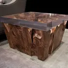 Hardener and Resin Black Epoxy Resin Wood Table River Coffee Table