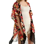 Custom digital printed ladies kimono fabric floral kimono floral