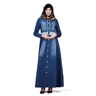 Zakiyyah ZK018 fashion new design denim fabric muslim islamic dress abaya long sleeves for women