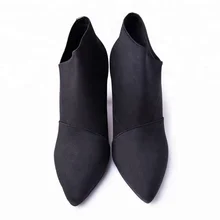 Hot Sale Autumn Casual Single Knit Fashion Outwear Shoes 85mm High Heels Pointed Toe Women Ankle Boots