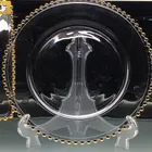 wedding decoration wholesale gold glass beaded charger plate