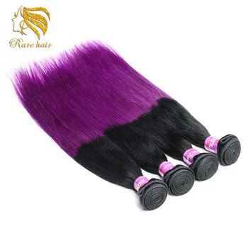 Mix Colour Purple Human Hair Weave Ombre Black Grape Purple