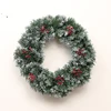 New Products Home Decoration China Supplier White and Green Christmas Wreath Tinsel Wreath With Red Bow and Colorful Baubles