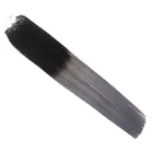 2019 Wholesale 1b/grey Ombre color Human Double drawn Virgin hair Micro ring hair extension