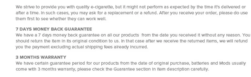 Warranty details