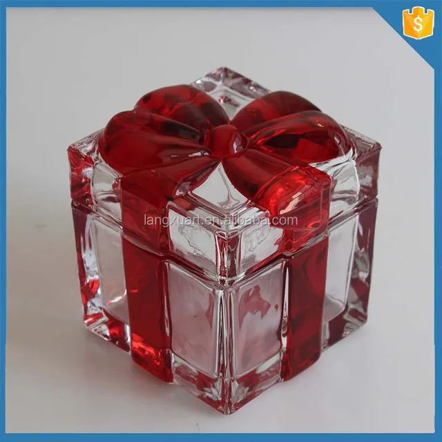 sprayed ribbon wedding favor gift colorful glass sugar bowl with