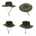 custom floppy fishing hat cap men military boonie bucket hats with string