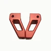 OEM CNC machining red plating service aluminum outer shape clamp