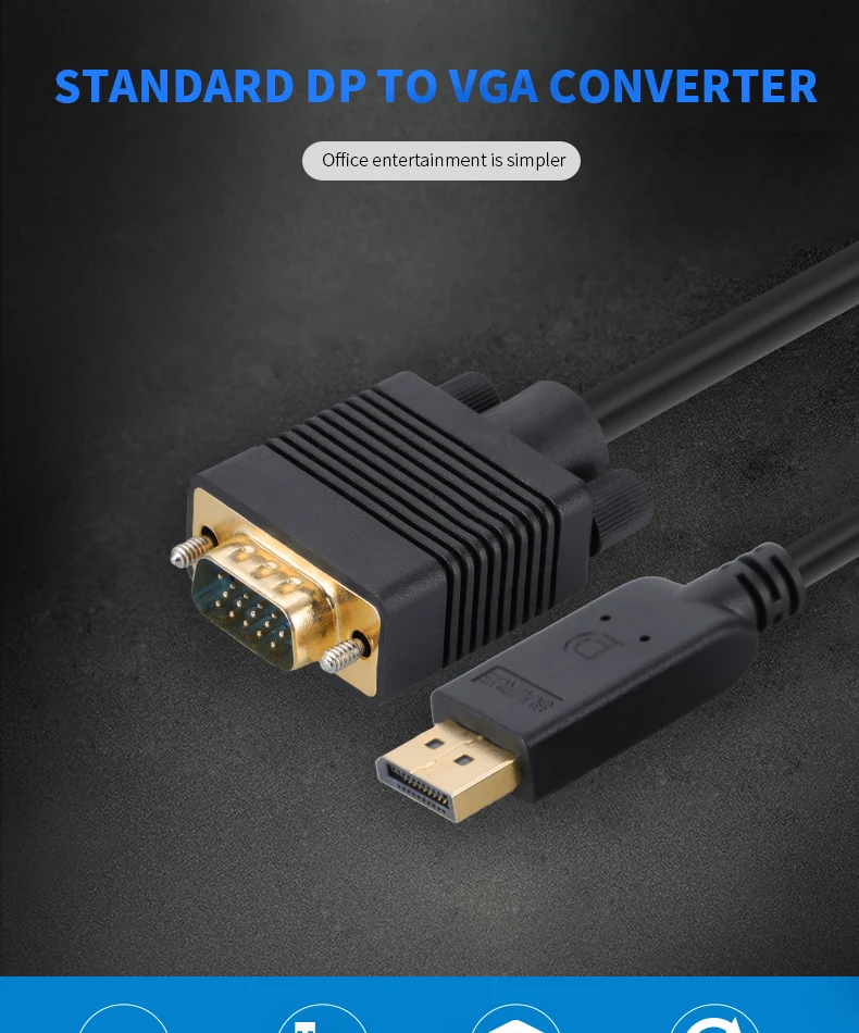 1080P computer adapter Version 1.4 DP to VGA cable - ANKUX.COM