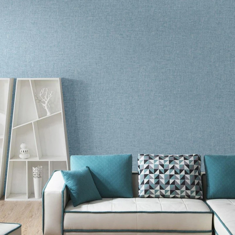 Otel ev dekorasyon Katı Renk Keten Dikişsiz Duvar Kağıdı için Tekstil Duvar Kağıtları