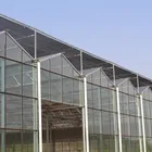 The cheapest Hot sale Jinhui Agricultural Commercial Intelligent Large Multi-span Tempered Glass Greenhouse for Flower Planting