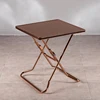 Leisure Fold Outdoor Tall Ss Table Furniture Rose Gold Square Cafe Tables Folding Stainless Steel Dining Table