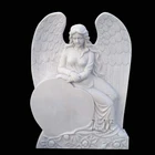 Spot product carved headstone marble heart shaped angle granite stone tombstone