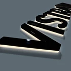 3d Black Light Letters DIY Backlit Stainless Steel Signage Letter LED Logo Backlit Channel Letter Sign