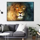 Full Drill Diamond Painting With Frame Lion Crystal Embroidery Rhinestone Pictures for Home Wall Decor Mosaic