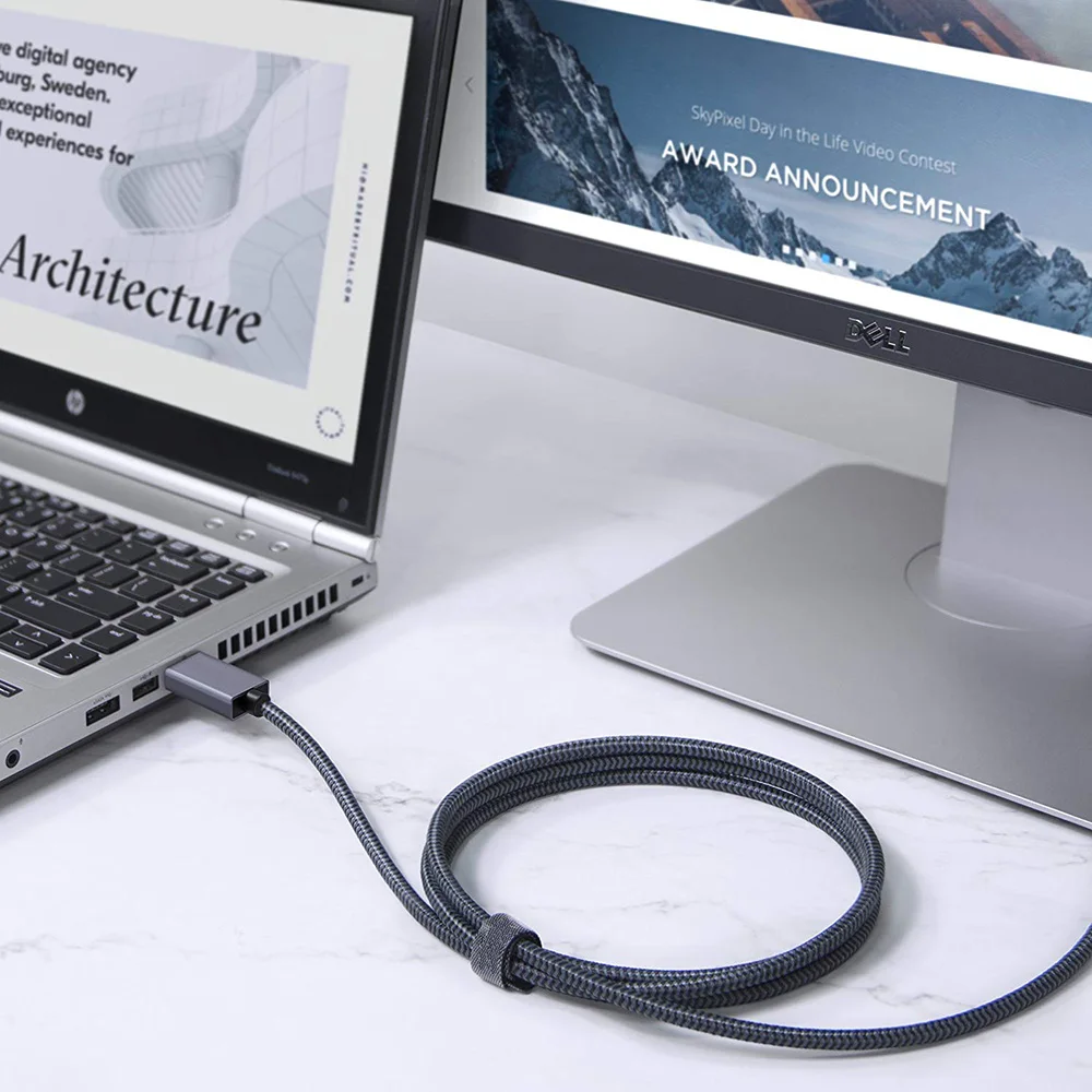 DisplayPort to HDMI Cable 6.6 Feet HDMI to DisplayPort Cable Nylon Braided DP to HDMI Cable for HDTV, Monitor, Projector - ANKUX.COM
