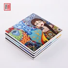 Pretty Blue Custom Round Shape Mdf Coaster Price Set Maker
