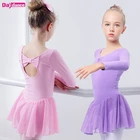 Girls Kids Skirted Leotards Ballet Dance Dress