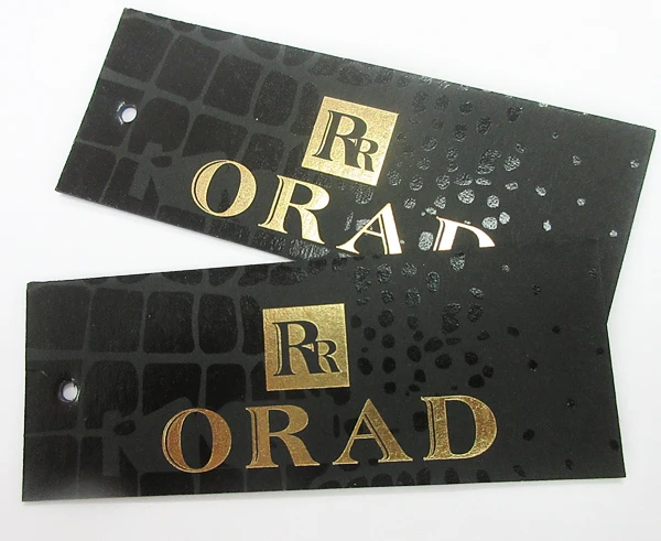 silk screen print fancy hang tag kraft card denim