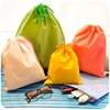 Wholesales opp plastic shopping bag with drawstring for shoe clothing packaging