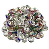 6MM Mixed Crystal Spacer Metal Silver Plated Flat Rondelle Crystal Rhinestone Loose Spacer Beads For DIY Jewelry Making