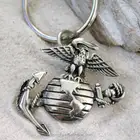US MARINE CORP keyring SEMPER FI key chain globe keyfob bird wing keychains Pewter KEYCHAIN