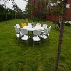 Standing Plastic round folding table outdoor restaurant furniture garden wedding