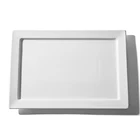 2019 Hotsale White Porcelain Rectangular Buffet Plate, Ceramic Side Plate, Set Dinner Plates