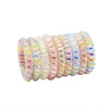 Hair accessories factory direct custom AB color metal color telephone line hair ring plastic hair rope