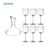 SANZO Wholesale hot selling handmade crystal red wine glasses sets with wine decanter packed in black gift box