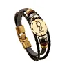 12 Constellations Bracelet Fashion Jewelry Leather Bracelet Unisex Personality Zodiac Signs Punk Bracelet E0099