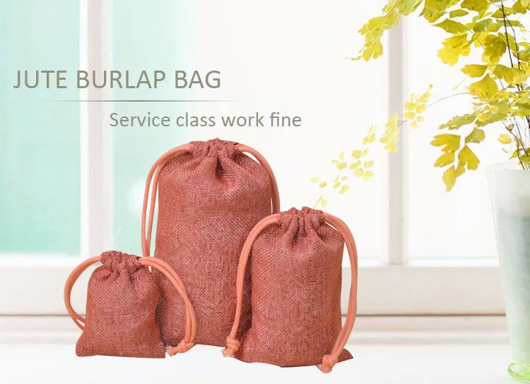 high quality jute burlap pouches bags small drawstring pouches