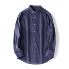 Oversize long sleeve mens shirt 100% cotton casual loose corduroy plain basic shirt