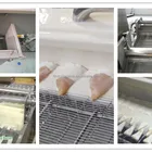 Automatic chicken nugget breaded seafood squid strips rings battering machine