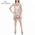 Summer sexy chiffon deep v neck in back sequin design a line dress for women