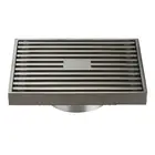 Square Bathroom Chrome plated Large Discharge Drainage floor Drain Pipe Filter