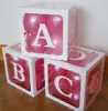 ABC acrylic baby letter blocks plastic baby shower cube box