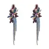 OEM Long Tassel Flower Earring Acrylic Little Girls Crystal Stone Packs Of Earrings For Women